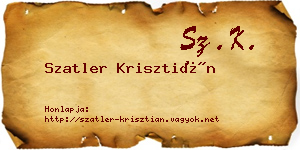Szatler Krisztián névjegykártya