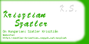 krisztian szatler business card
