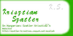 krisztian szatler business card